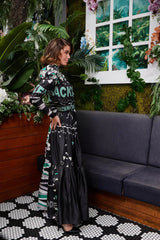 Mackenzie Mode Zig Zag Silk Maxi