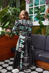 Mackenzie Mode Zig Zag Silk Maxi