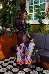 Mackenzie Mode Angel Wings Silk Maxi Dress