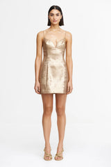 Acler Bartin Mini Dress | Gold