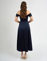 Bariano Josie Off The Shoulder A Line Maxi | Navy