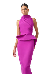 Lioris Peplum Gown | Purple