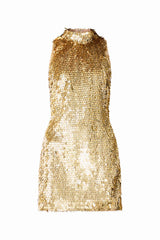 Mercelline Embellished Mini Dress | Gold