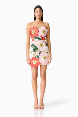 Elliatt Solara Strapless Mini Dress | Pink Floral