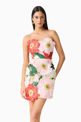 Elliatt Solara Strapless Mini Dress | Pink Floral