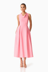 Risa Cowl Neck Gown | Bubblegum