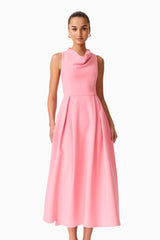 Risa Cowl Neck Gown | Bubblegum