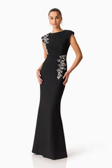 Elliatt Veda Embellished Gown | Black