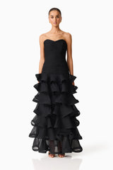 Elliatt Evelin Tiered Gown | Black