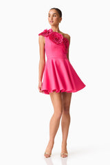 Elliatt Noralyn One Shoulder Mini Dress | Hot Pink