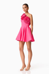 Elliatt Noralyn One Shoulder Mini Dress | Hot Pink
