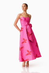 Elliatt Lorena Jacquard Strapless Gown | Pink