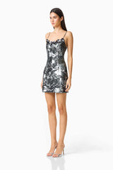 Titania Party Mini Dress | Deep Silver