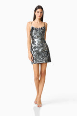 Titania Party Mini Dress | Deep Silver
