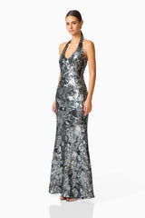 Elliatt Titania Halter Gown | Deep Silver