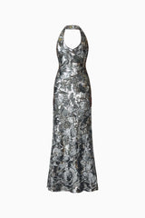Elliatt Titania Halter Gown | Deep Silver