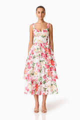 Elliatt Roselle Frill Midi Dress | Floral