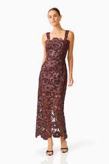 Elliatt Novelle Column Midi Dress | Brown