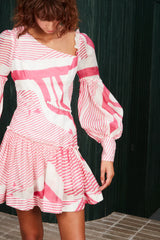 Mackenzie Mode Cut Out Mini Dress - Pink Hearts