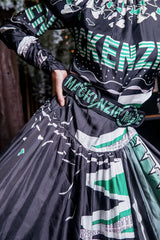 Mackenzie Mode Zig Zag Silk Maxi