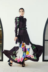 Mackenzie Mode Angel Wings Silk Maxi Dress