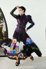 Mackenzie Mode Angel Wings Silk Maxi Dress