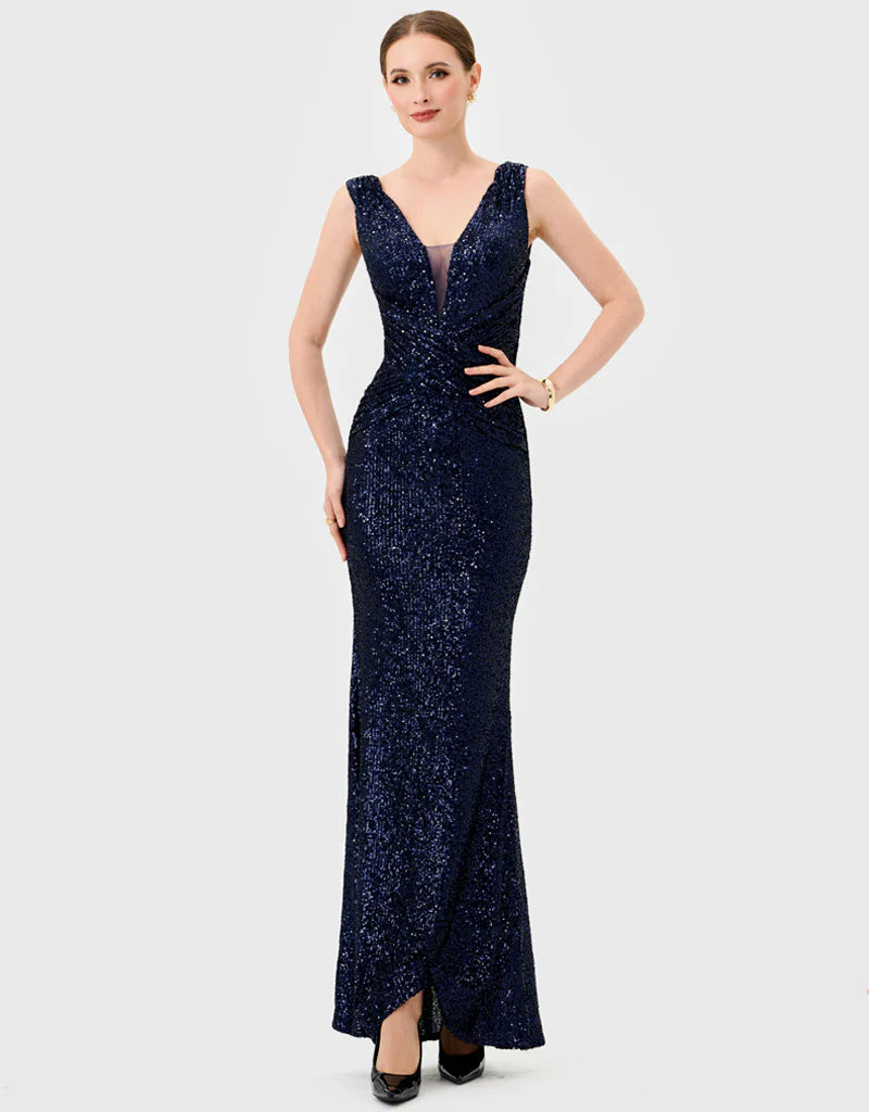 Bariano Paislee Sequin Maxi Navy – the style squad