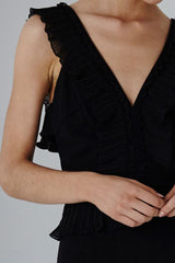 Shilla Devine Crinkled Pleat Mini Dress