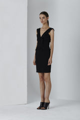 Shilla Devine Crinkled Pleat Mini Dress