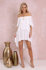 Lost in Lunar Santana Off The Shoulder Dress in White