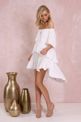 Lost in Lunar Santana Off The Shoulder Dress in White