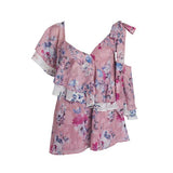 We Are Kindred - Alessandra Ruffle Blouse in Monet Bloom