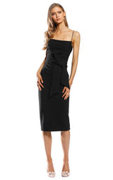 Pasduchas Dynasty Bow Midi Dress | Black