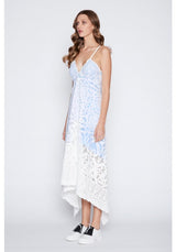 Once Was Harlequin Embroided Lace Waterfall Maxi in White