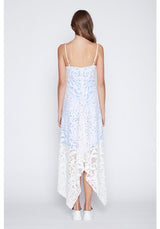 Once Was Harlequin Embroided Lace Waterfall Maxi in White