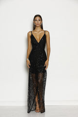 Grace & Hart Shooting Stars Wrap Dress in Black