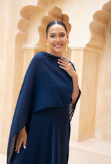 Natasha Gan Sabina Capped Dress | Navy