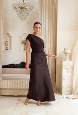 Natasha Gan Lulu Glamour Dress | Chocolate | Stretch Crepe