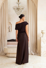 Natasha Gan Lulu Glamour Dress | Chocolate | Stretch Crepe