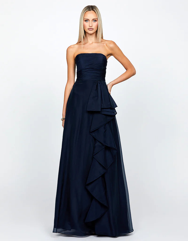 blaire ruffle maxi dress Blaire Ruffle Tiered Bow Rhinestone Maxi Dress