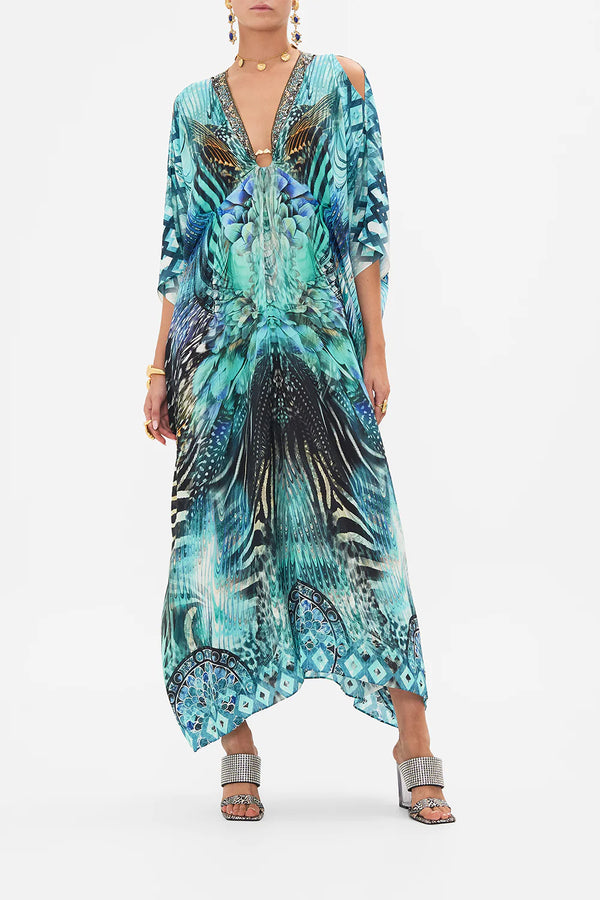 Camilla Split Sleeve Kaftan with Hardware | Azure Allure