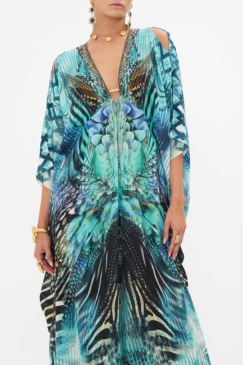 Camilla Split Sleeve Kaftan with Hardware Azure Allure the style squad
