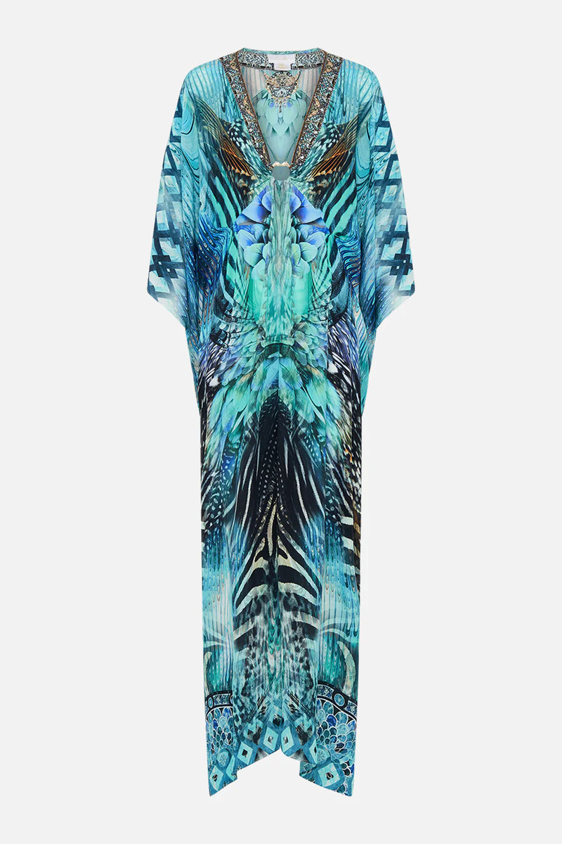 Camilla Split Sleeve Kaftan with Hardware | Azure Allure