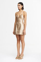 Acler Bartin Mini Dress | Gold