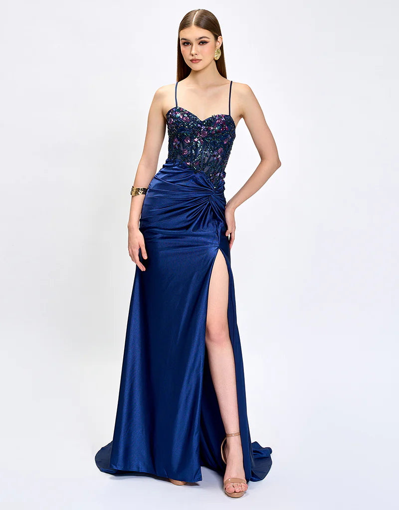 Bariano Nahdia Beaded Sequin Gown