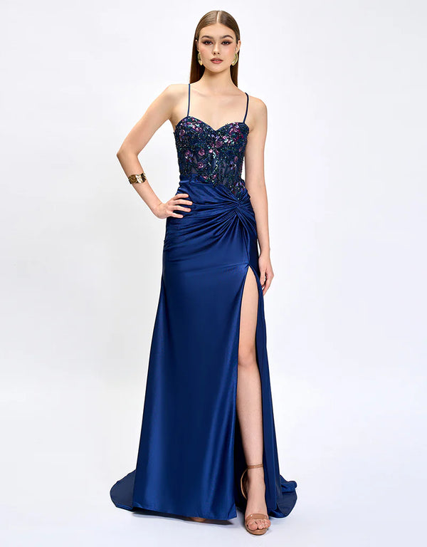 Bariano Nahdia Beaded Sequin Gown