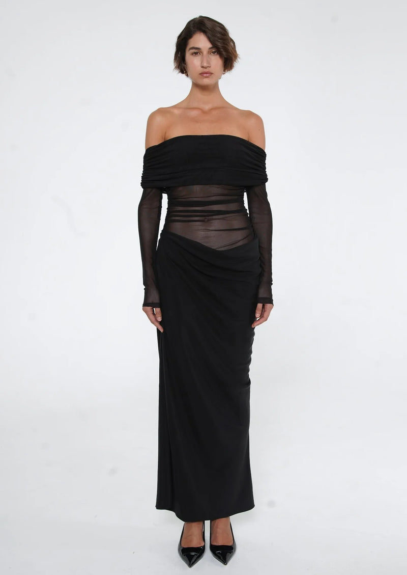 Benni Nico Off Shoulder Maxi Dress | Black