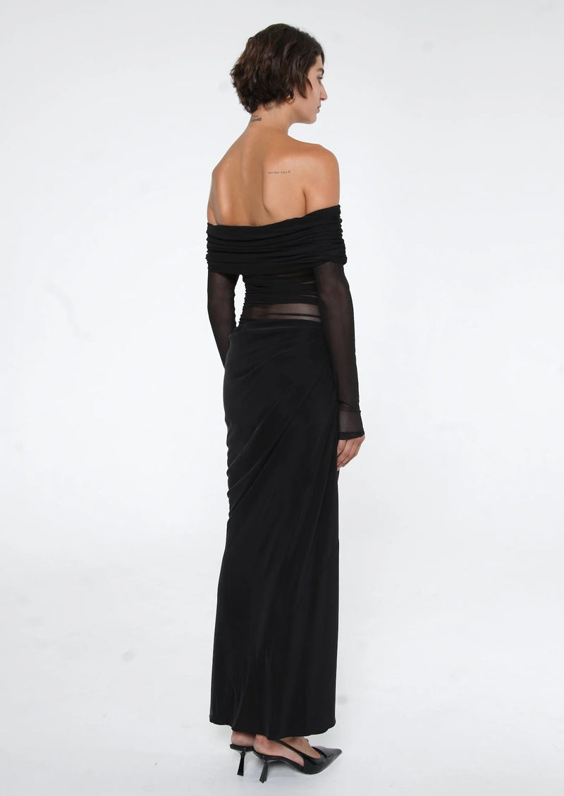 Benni Nico Off Shoulder Maxi Dress | Black