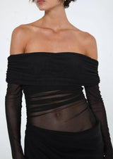 Benni Nico Off Shoulder Maxi Dress | Black