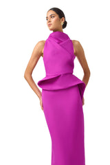Lioris Peplum Gown | Purple